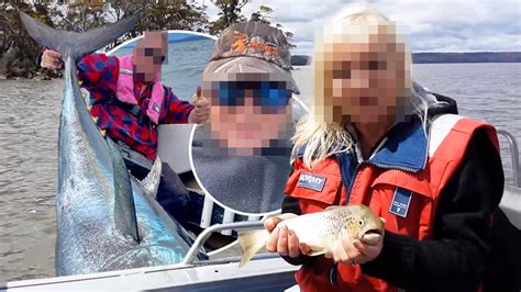 tasmanian couple trout video|Pair Charged Over ‘Tassie Trout Lady’, Cemetery Videos